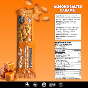 Almond Salted Caramel Snack Bars | 1 box of 5 bars
