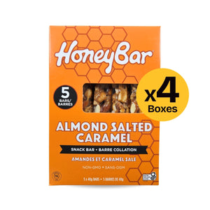 Almond Salted Caramel Snack Bars | 4 boxes of 5 bars