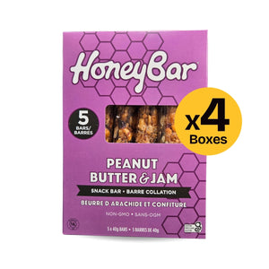 Peanut Butter & Jam Snack Bars | 4 boxes of 5 bars