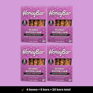 Peanut Butter & Jam Snack Bars | 4 boxes of 5 bars