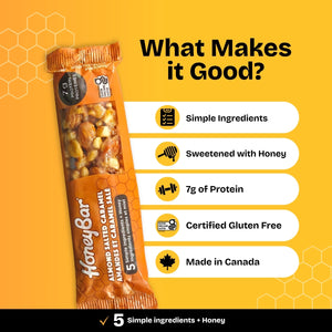 Almond Salted Caramel Snack Bars | 4 boxes of 5 bars