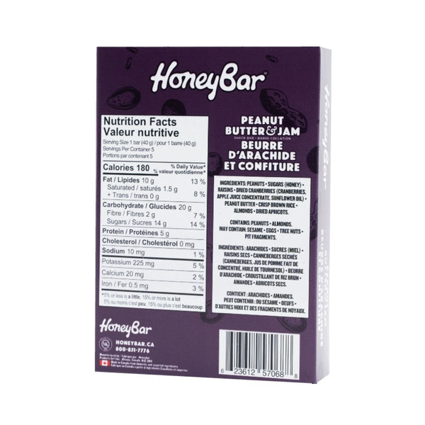 Peanut Butter & Jam Snack bar - 5 x 40g bars