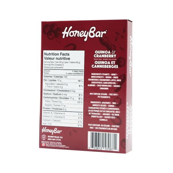 Quinoa & Cranberry Snack bar - 5 x 40g bars
