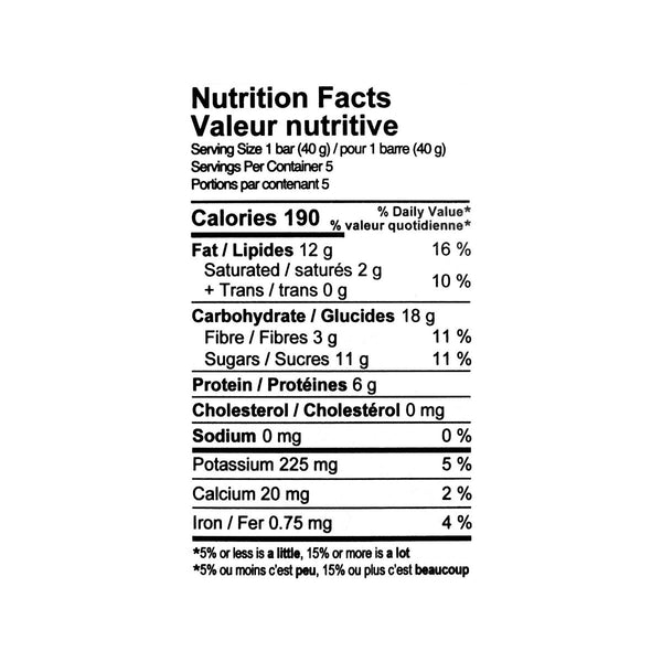 Quinoa & Cranberry Snack bar - 5 x 40g bars